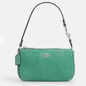 Coach Nolita 19 Suede Shoulder Bag - Mint / Silver